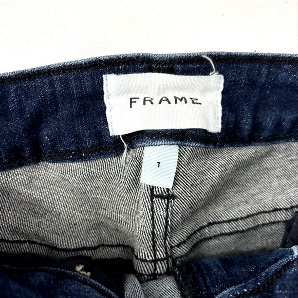 Frame Le One Skinny Teller Jean in Two Tone Wash Blue Dark Gray Denim Size 1 NWT - Picture 4 of 9